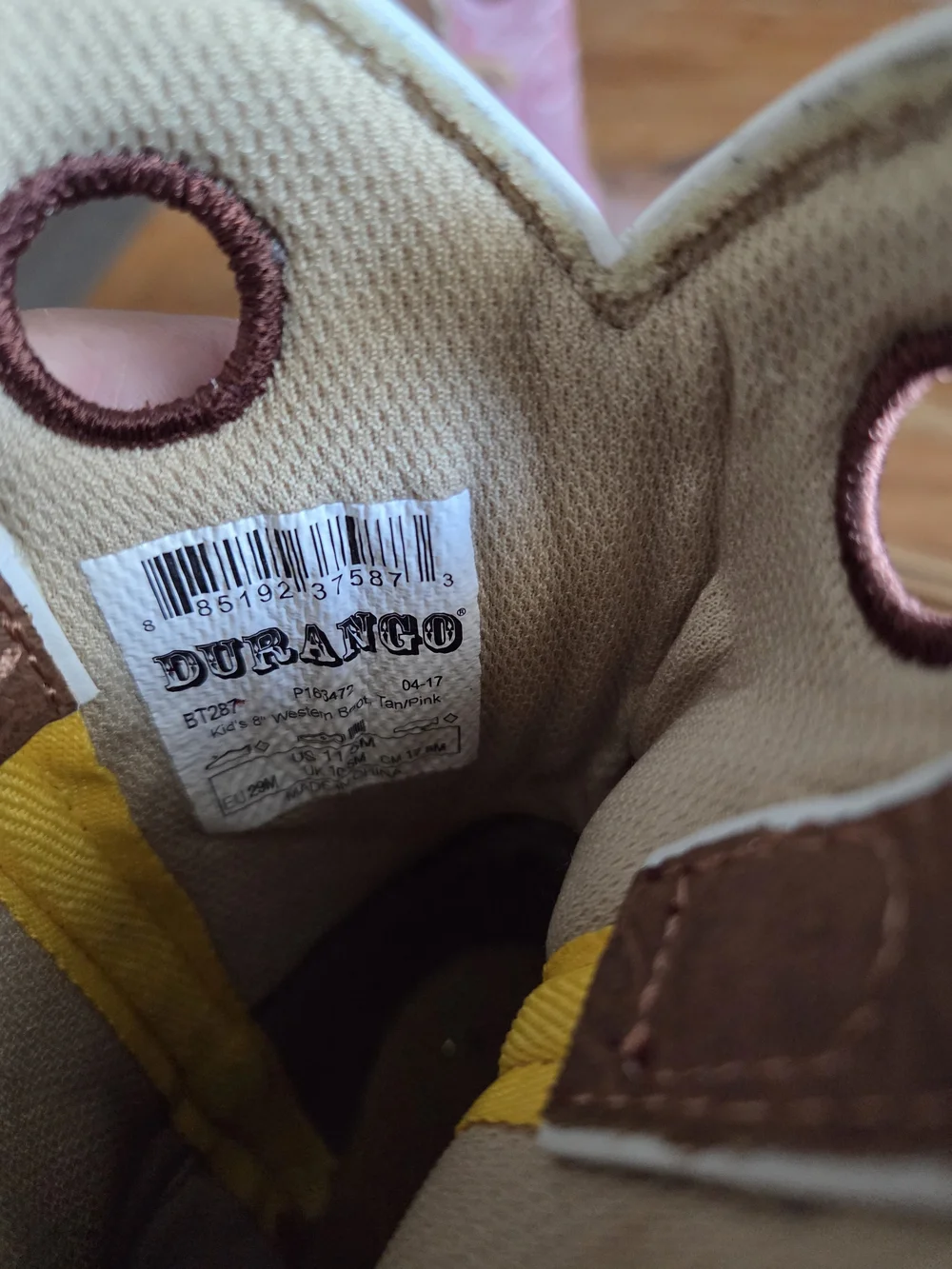 Durango Girls Pink & Brown Pull-On Western Boots